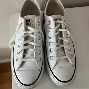 Platform leather converse